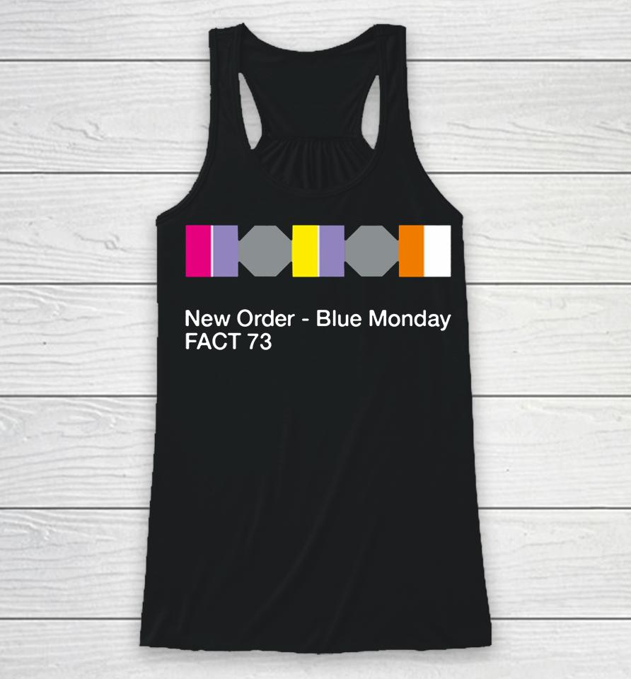 New Order Blue Monday Fact 73 Racerback Tank
