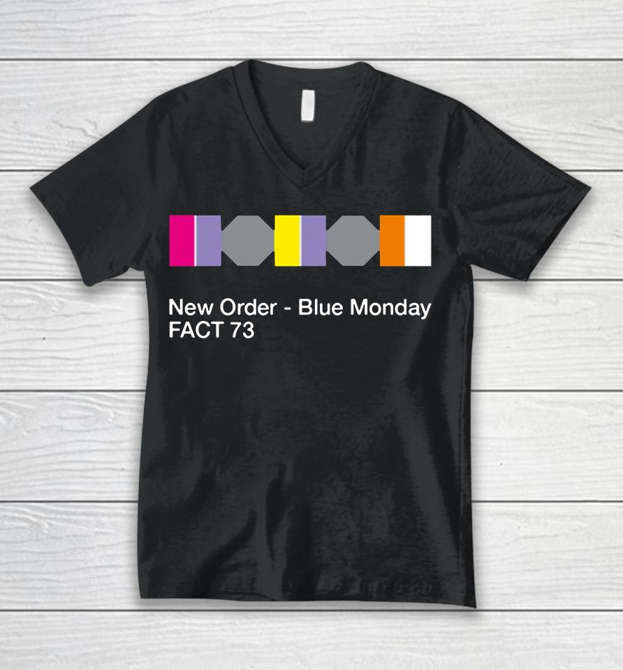 New Order Blue Monday Fact 73 Unisex V-Neck T-Shirt