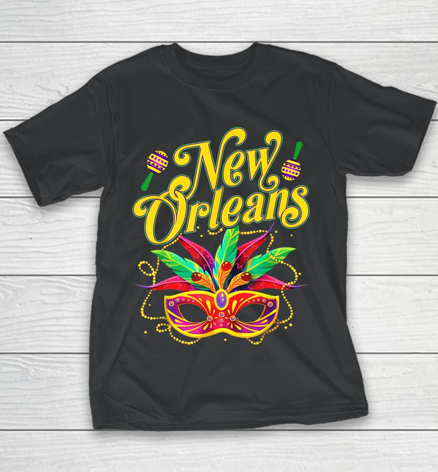 New Orleans Mardi Gras Souvenir Mask Women Carnival Youth T-Shirt