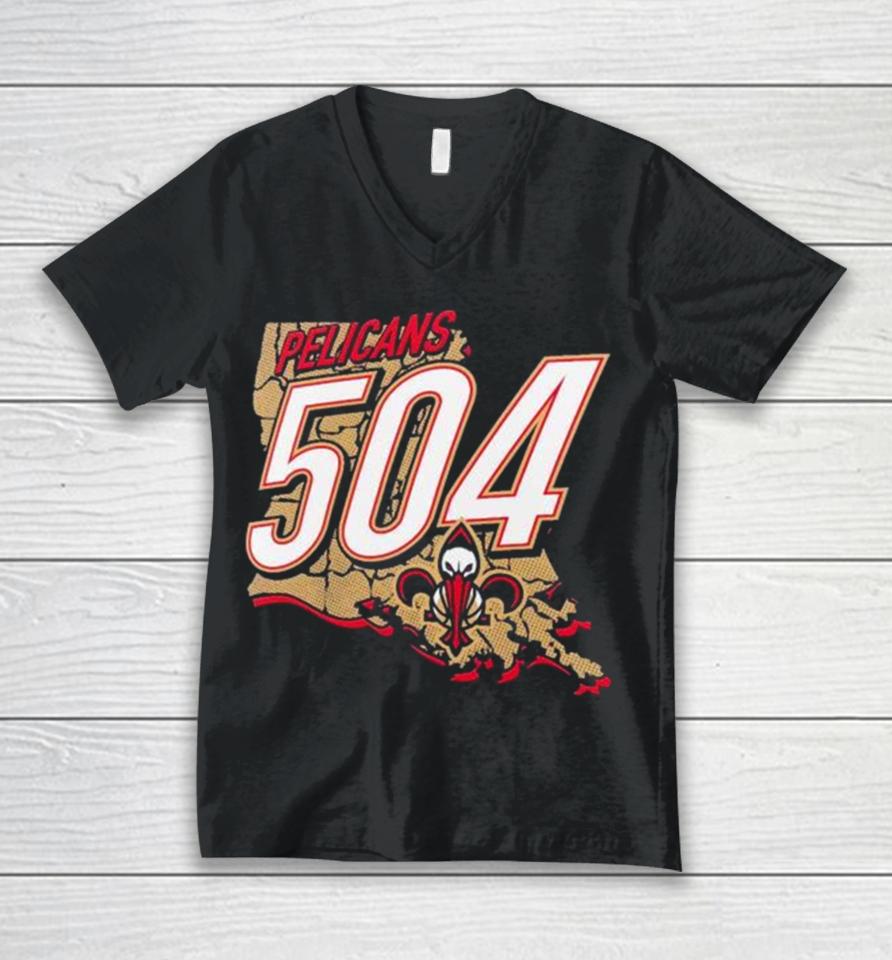 New Orleans Pelicans 504 Full Court Press Unisex V-Neck T-Shirt