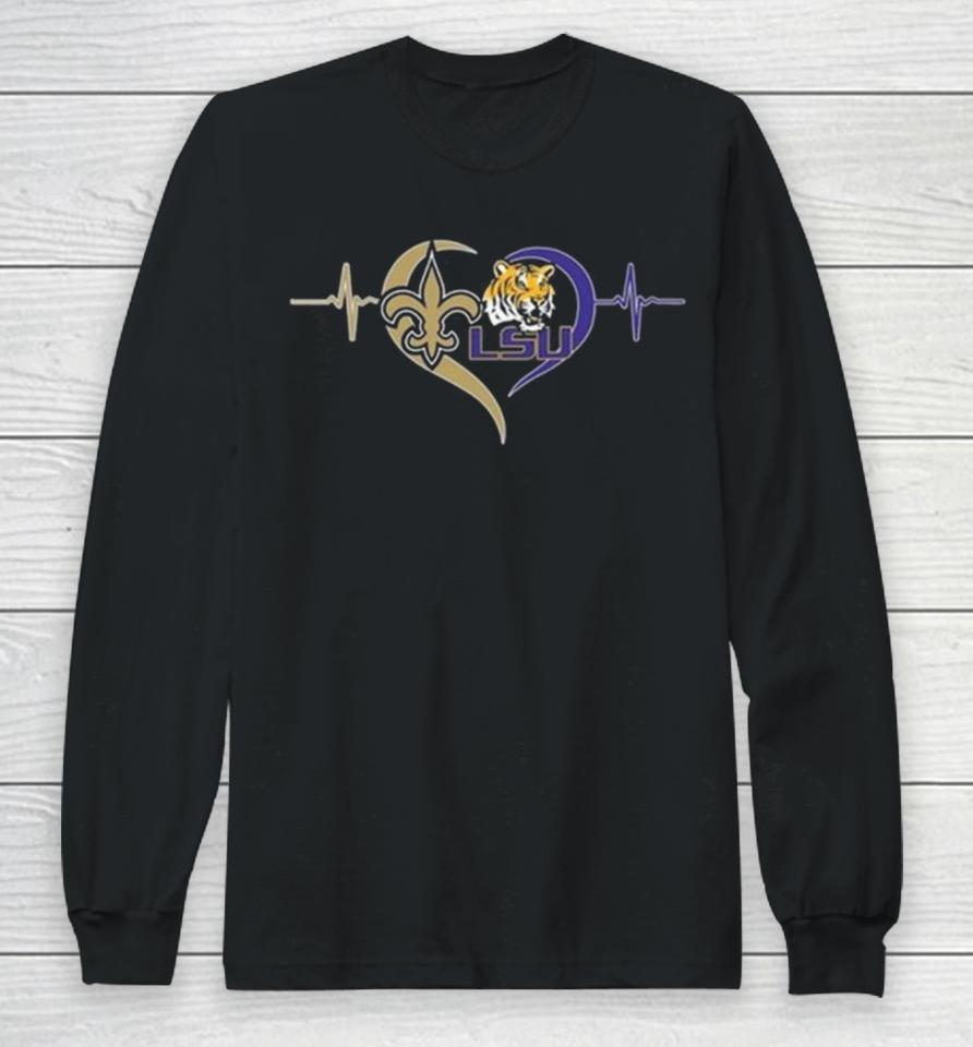 New Orleans Saints And Lsu Tigers Logo Love Long Sleeve T-Shirt