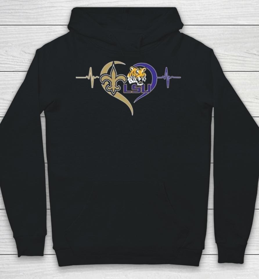 New Orleans Saints And Lsu Tigers Logo Love Hoodie