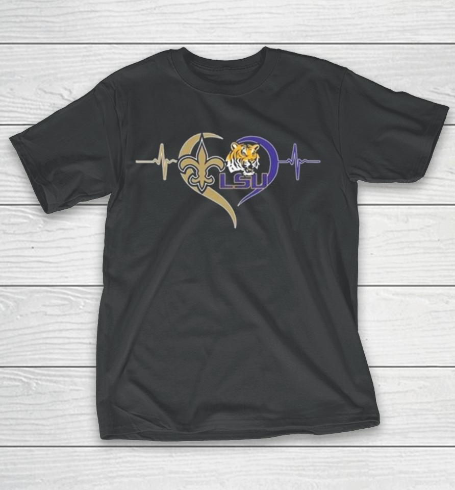 New Orleans Saints And Lsu Tigers Logo Love T-Shirt