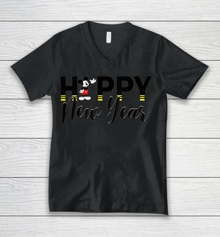 New Year Mickey Mouse Happy New Year Unisex V-Neck T-Shirt