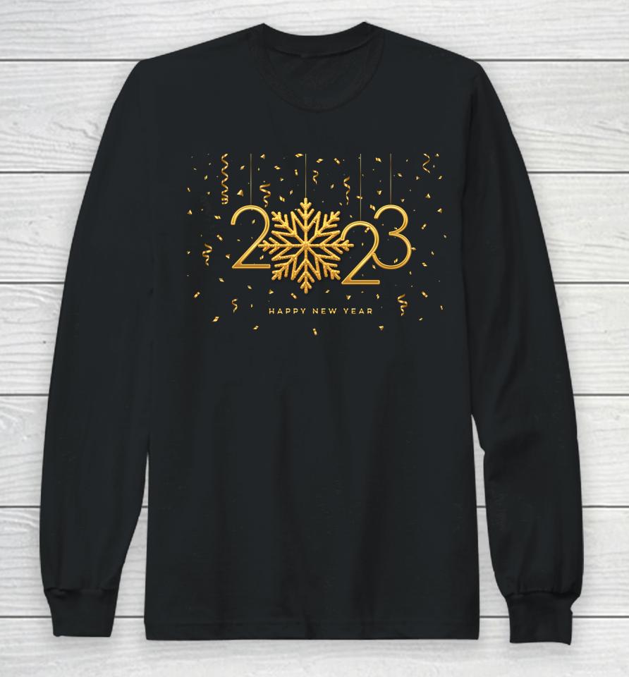 New Years Eve Party Supplies 2023 Happy New Year Confetti Long Sleeve T-Shirt