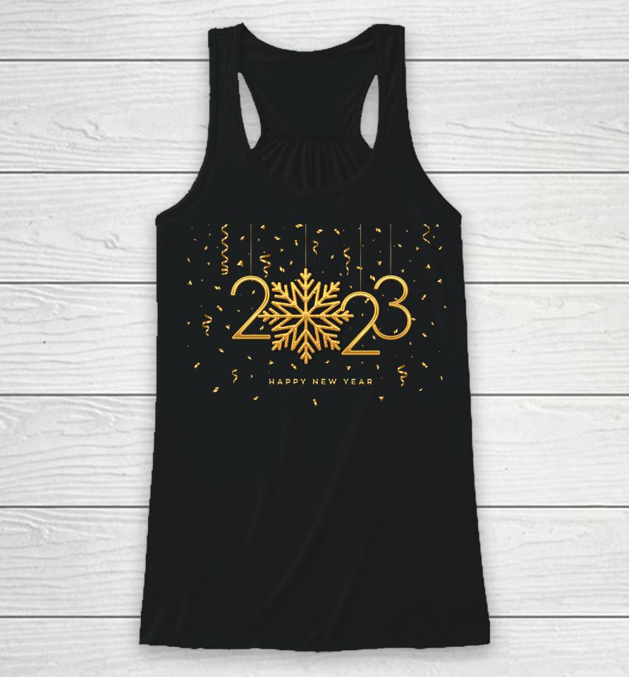 New Years Eve Party Supplies 2023 Happy New Year Confetti Racerback Tank