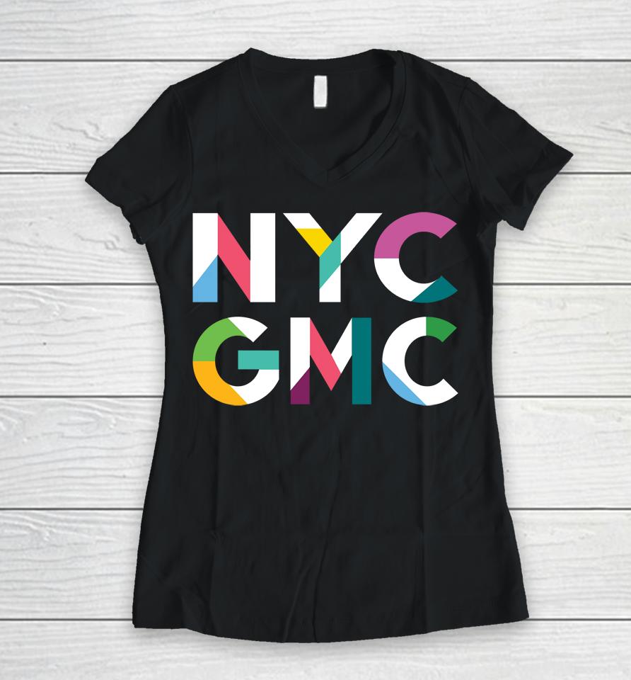 New York City Gay Men's Chorus Nyc Gmc Logo Women V-Neck T-Shirt