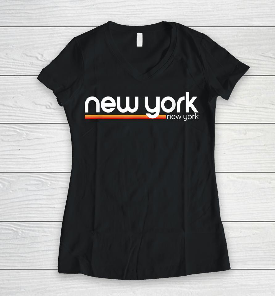 New York City New York Souvenir Vintage New York Women V-Neck T-Shirt