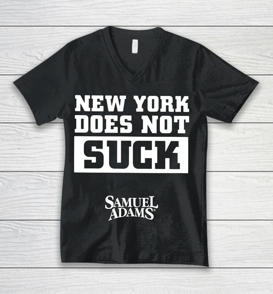New York Does Not Suck Samuel Adamss Unisex V-Neck T-Shirt