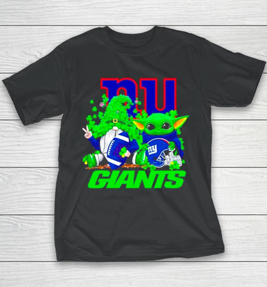 New York Giants Baby Yoda Happy St.patrick’s Day Shamrock Youth T-Shirt