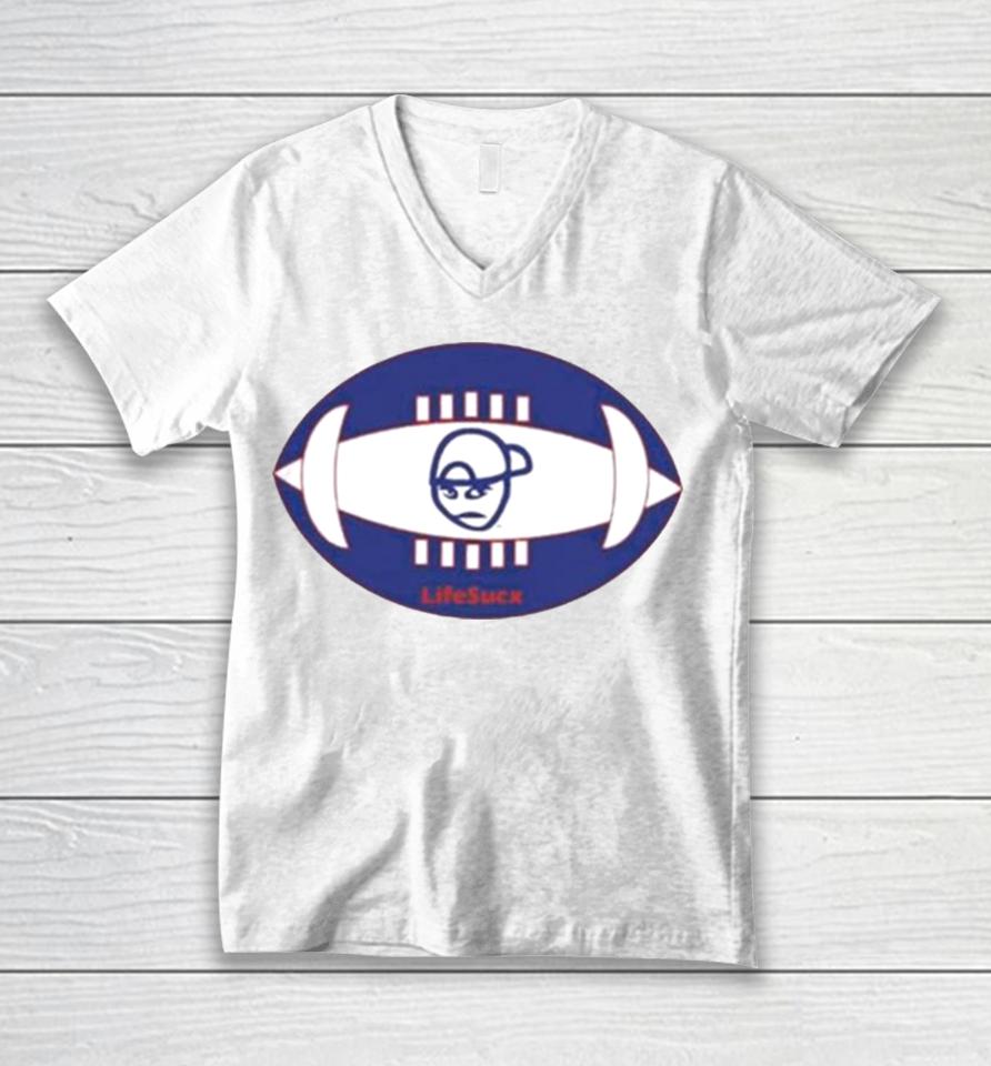 New York Giants Football Lifesucx Angry Guy Unisex V-Neck T-Shirt
