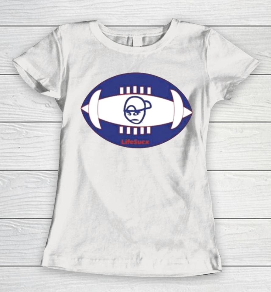 New York Giants Football Lifesucx Angry Guy Women T-Shirt