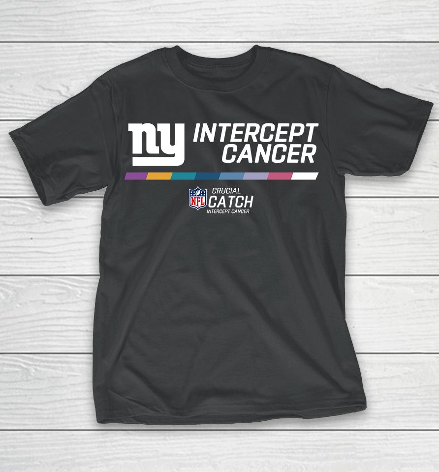 New York Giants Intercept Cancer 2022 Nfl Crucial Catch T-Shirt