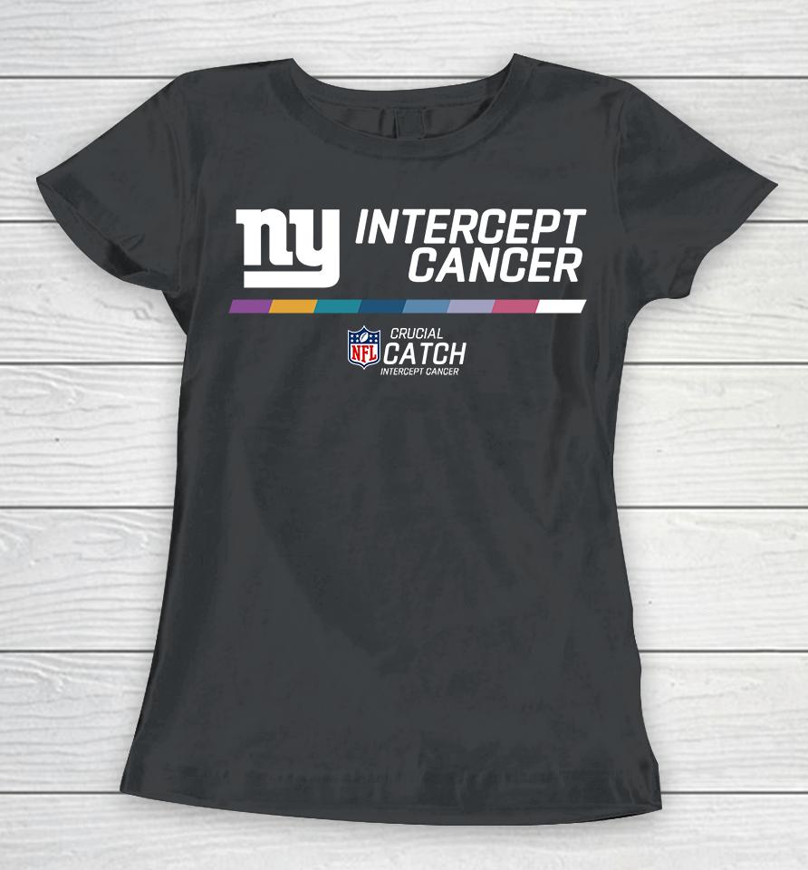 New York Giants Intercept Cancer 2022 Nfl Crucial Catch Women T-Shirt