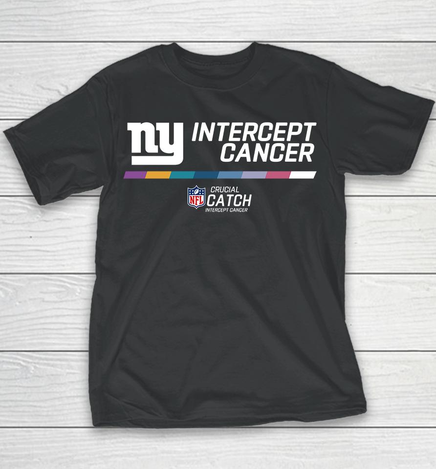 New York Giants Intercept Cancer 2022 Nfl Crucial Catch Youth T-Shirt