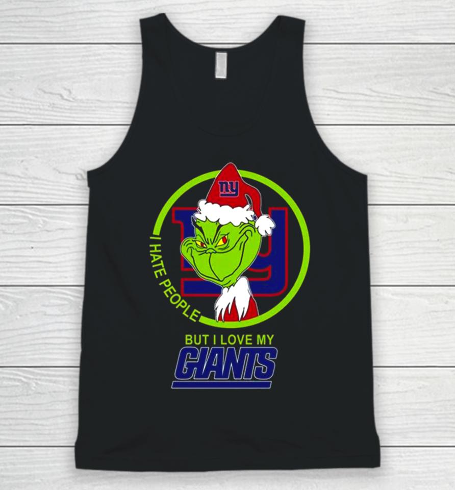 New York Giants Nfl Christmas Grinch I Hate People But I Love My Favorite Football Team Unisex Tank Top