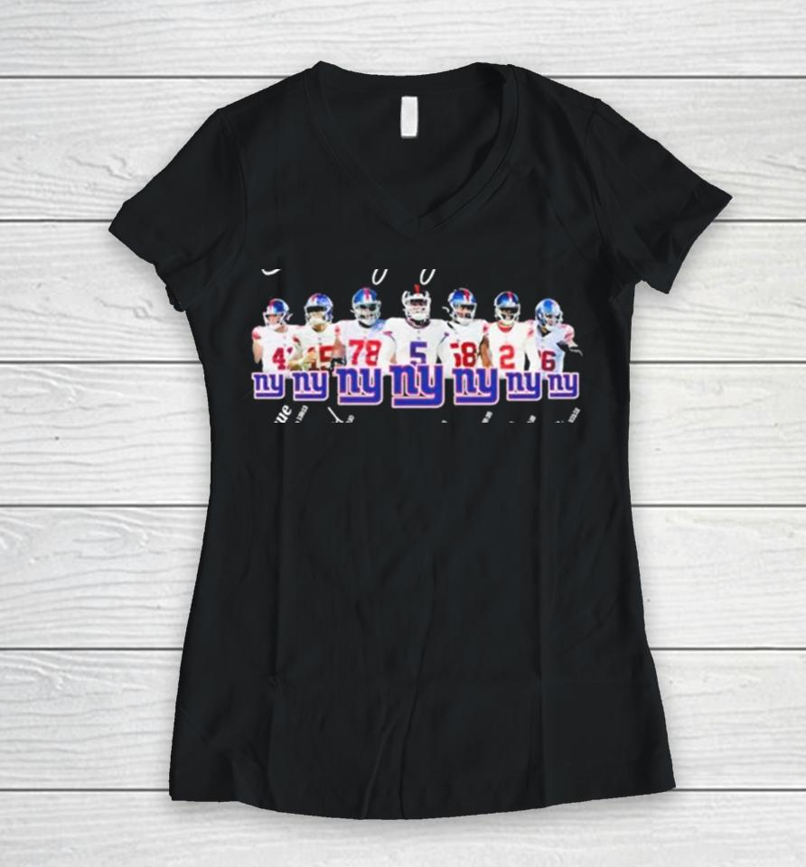 New York Giants Nfl God Says You Are Unique Special Lovely Precious Strong Chosen Forgiven Women V-Neck T-Shirt