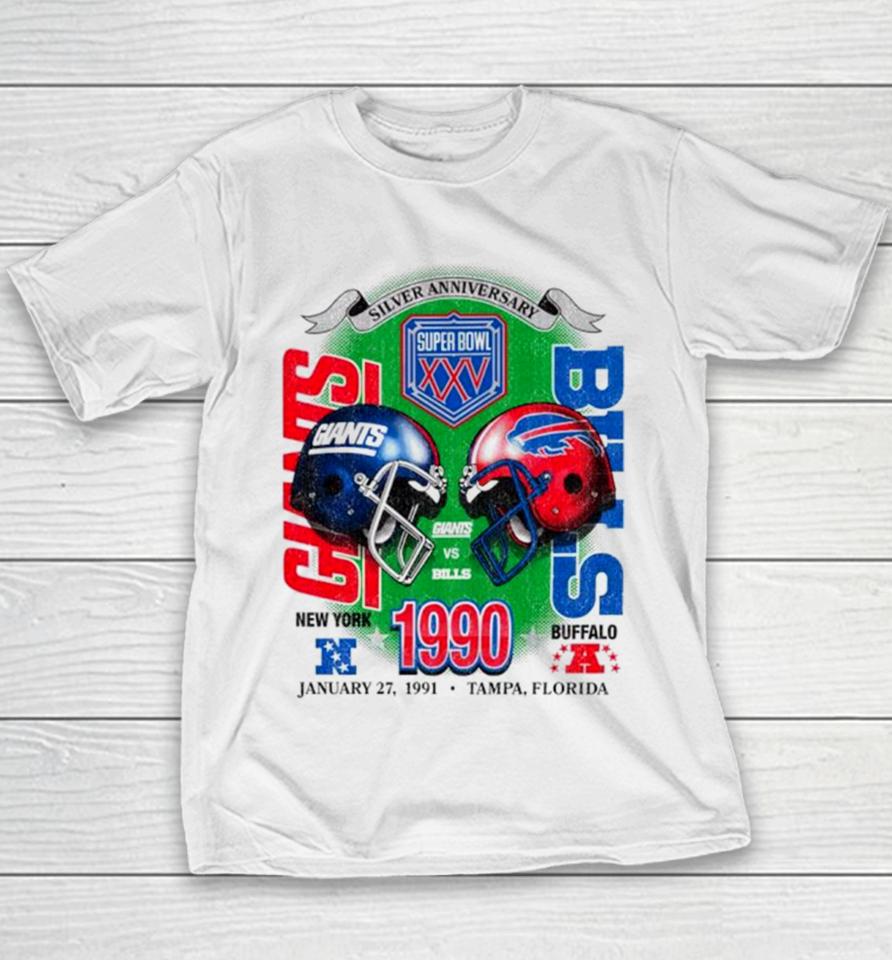 New York Giants Vs Buffalo Bills 1990 Dueling Super Bowl ’47 Franklin Youth T-Shirt