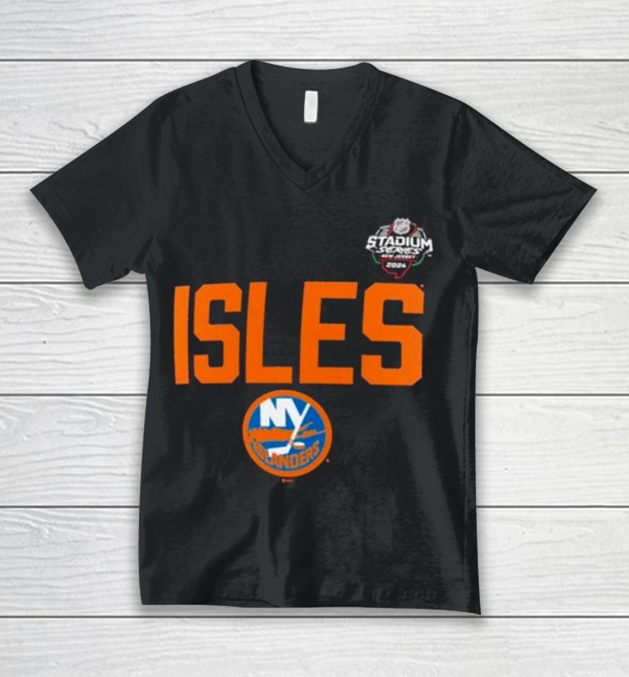 New York Islanders 2024 Nhl Stadium Series Logo Unisex V-Neck T-Shirt