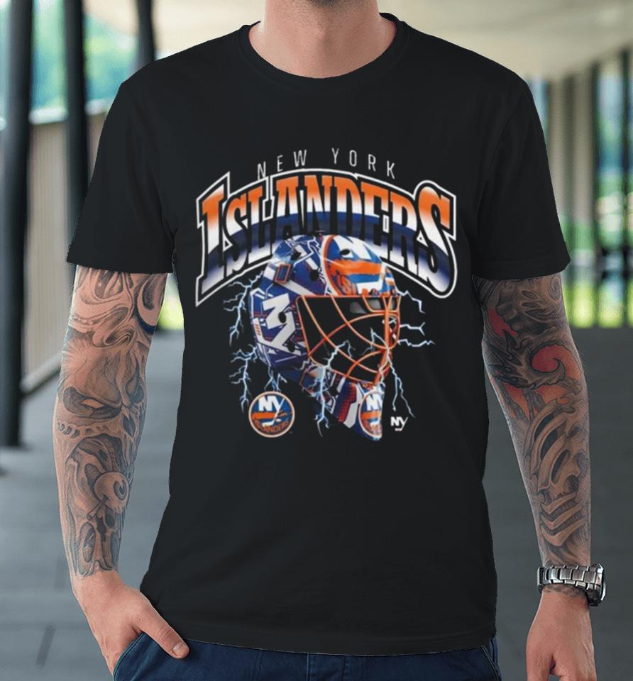 New York Islanders Crease Lightning Premium T-Shirt