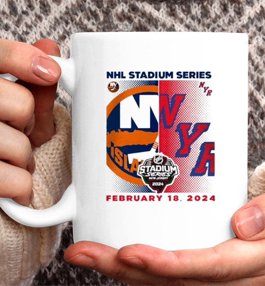 New York Islanders Vs. New York Rangers 2024 Nhl Stadium Series Matchup Logo Coffee Mug