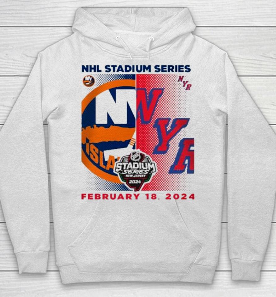 New York Islanders Vs. New York Rangers 2024 Nhl Stadium Series Matchup Logo Hoodie