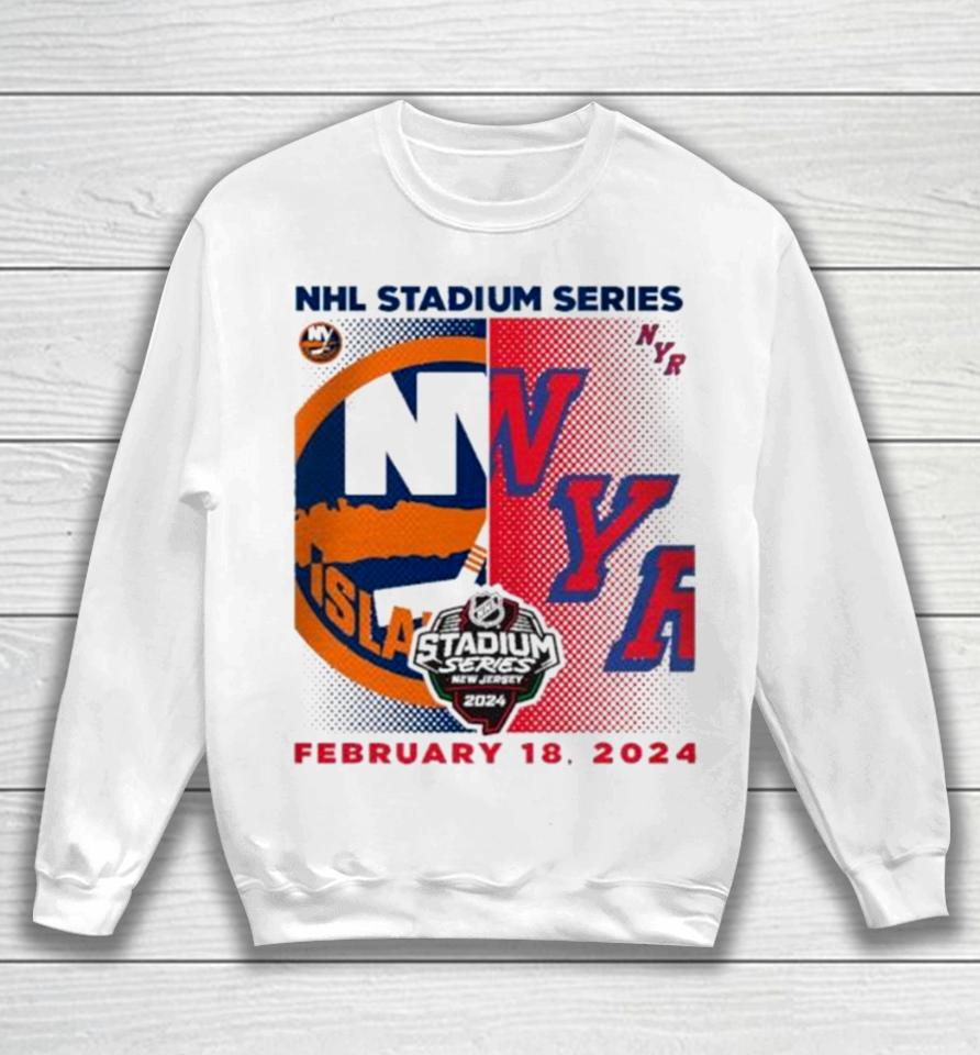 New York Islanders Vs. New York Rangers 2024 Nhl Stadium Series Matchup Logo Sweatshirt