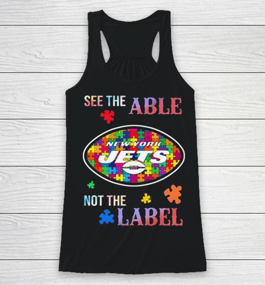New York Jets Autism Awareness See The Able Not The Label Racerback Tank