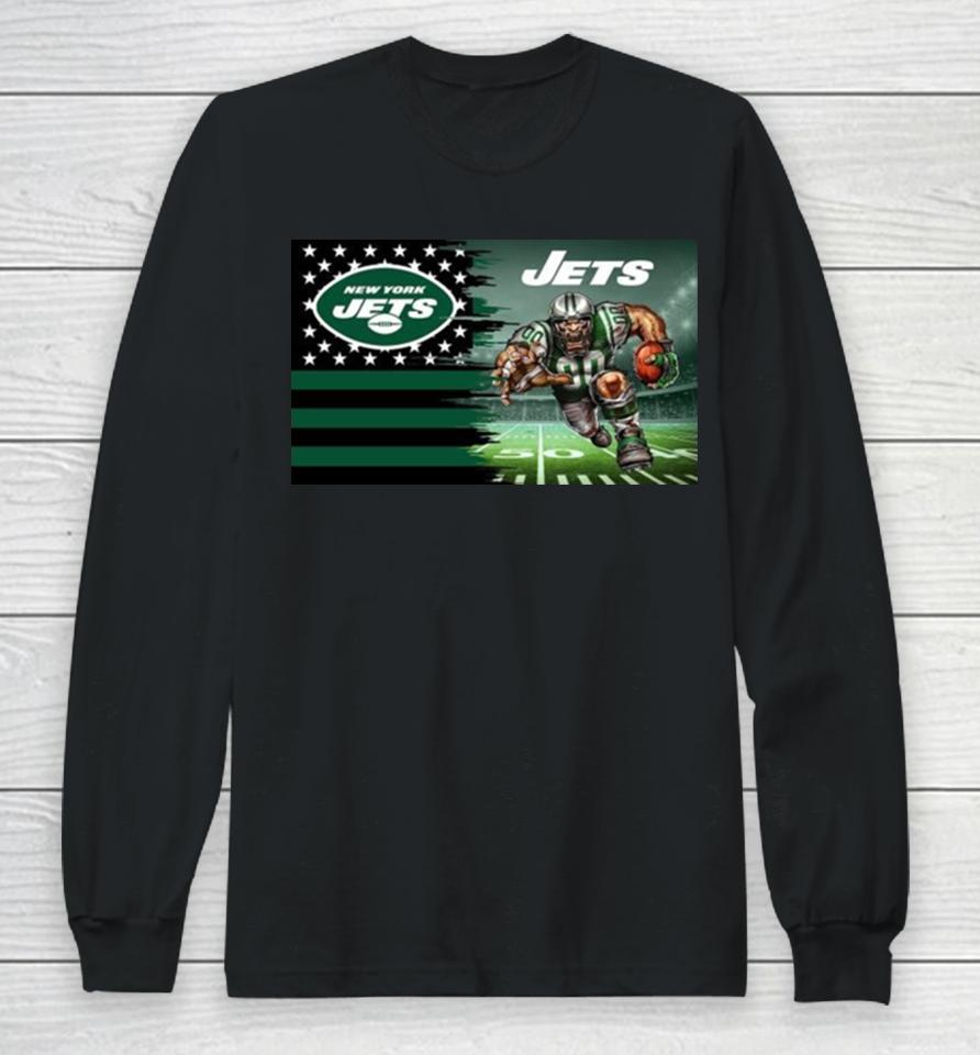 New York Jets Football Team Mascot Flag 2024 Long Sleeve T-Shirt