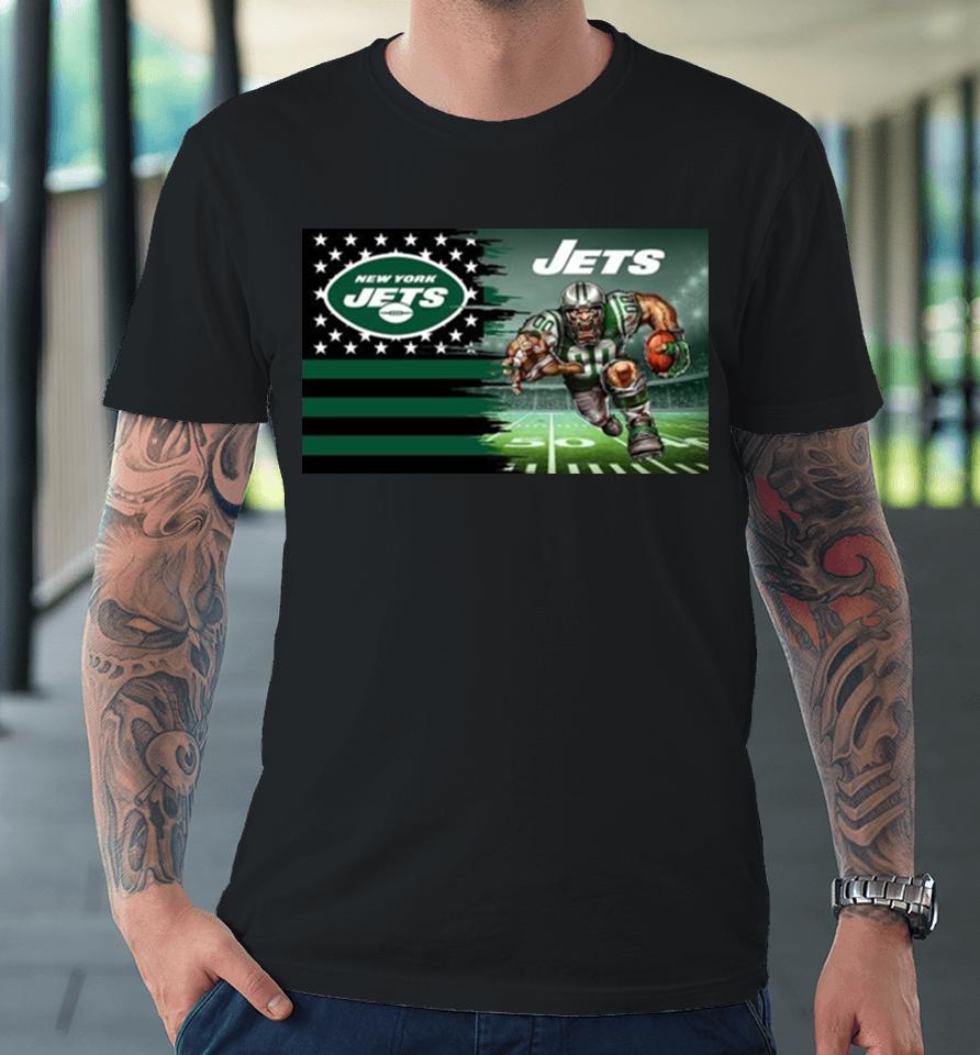New York Jets Football Team Mascot Flag 2024 Premium T-Shirt