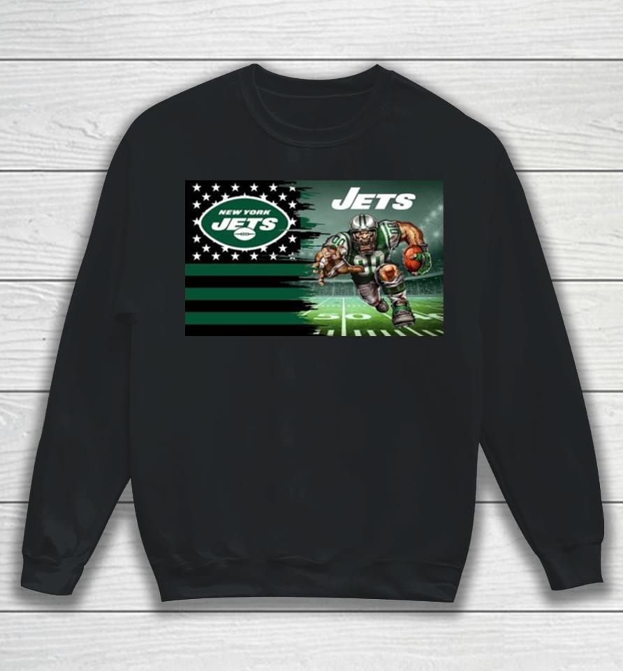 New York Jets Football Team Mascot Flag 2024 Sweatshirt