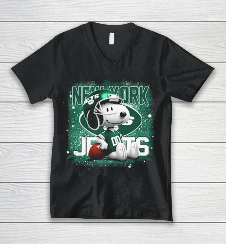 New York Jets Mix Snoopy Unisex V-Neck T-Shirt