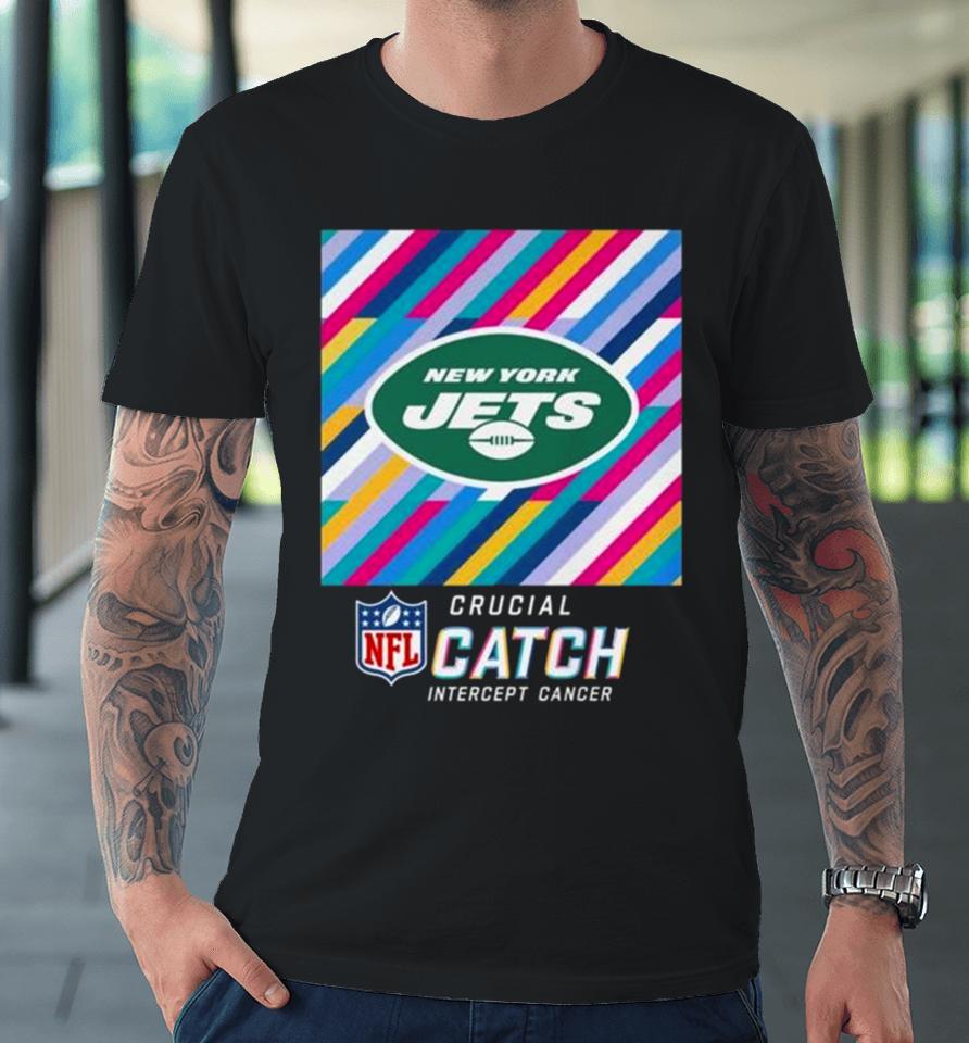 New York Jets Nfl Crucial Catch Intercept Cancer Premium T-Shirt