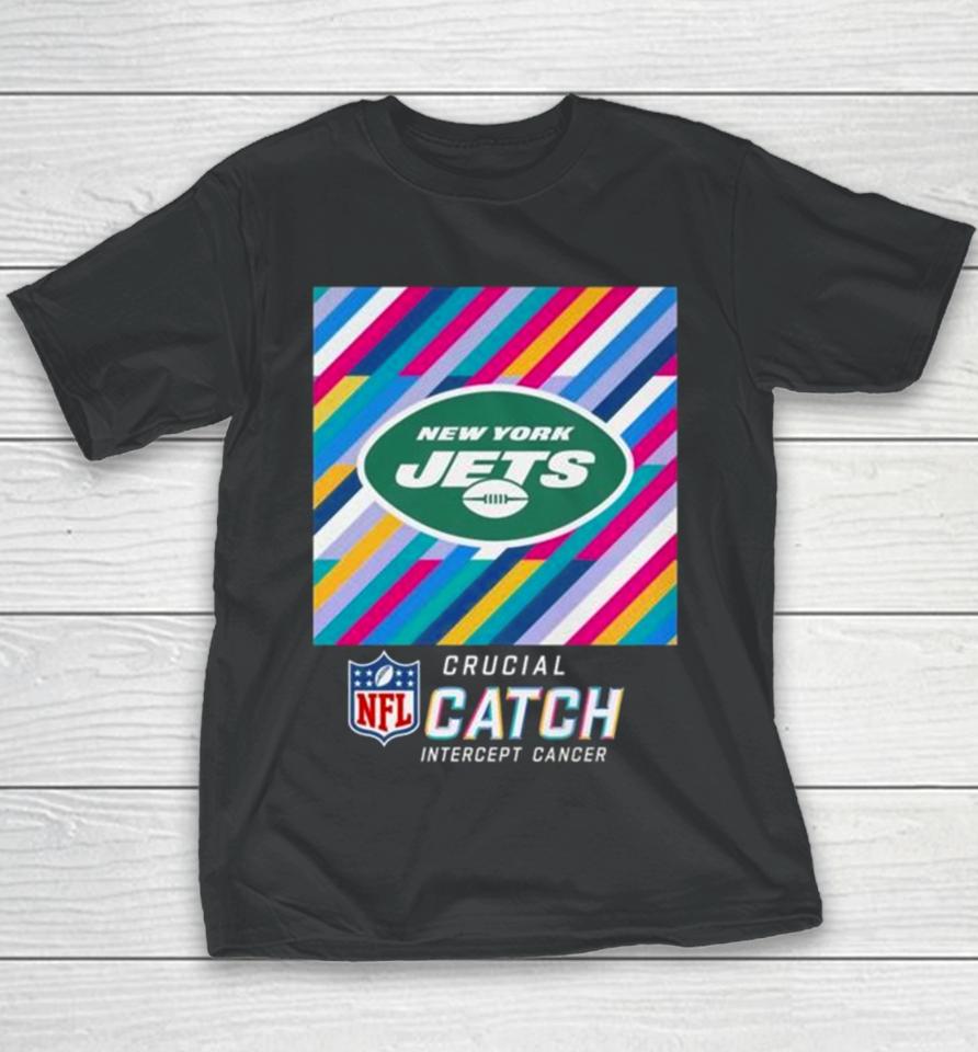 New York Jets Nfl Crucial Catch Intercept Cancer Youth T-Shirt