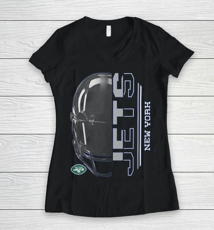 New York Jets Starter Half Helmet Logo 2024 Women V-Neck T-Shirt