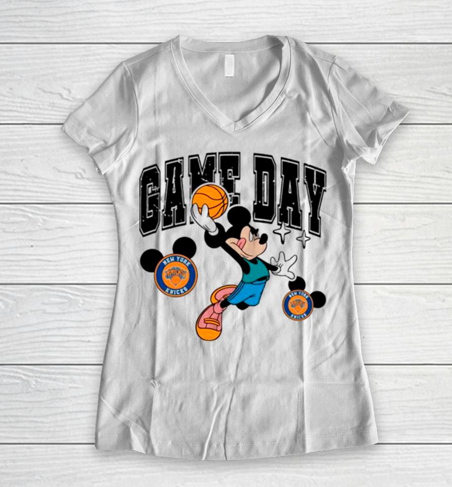 New York Knicks 1946 Basketball Game Day Retro Women V-Neck T-Shirt