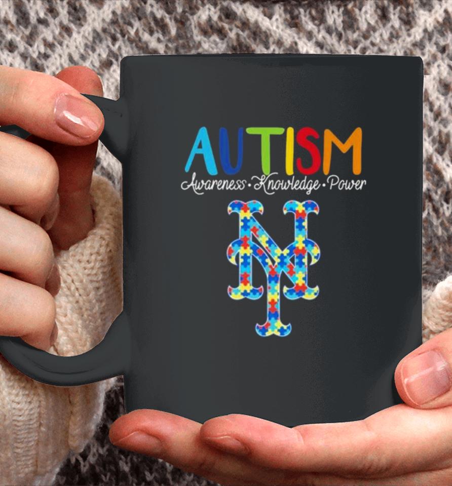 New York Mets Autism Awareness Knowledge Power Coffee Mug