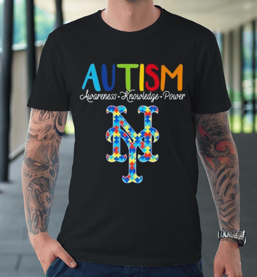 New York Mets Autism Awareness Knowledge Power Premium T-Shirt