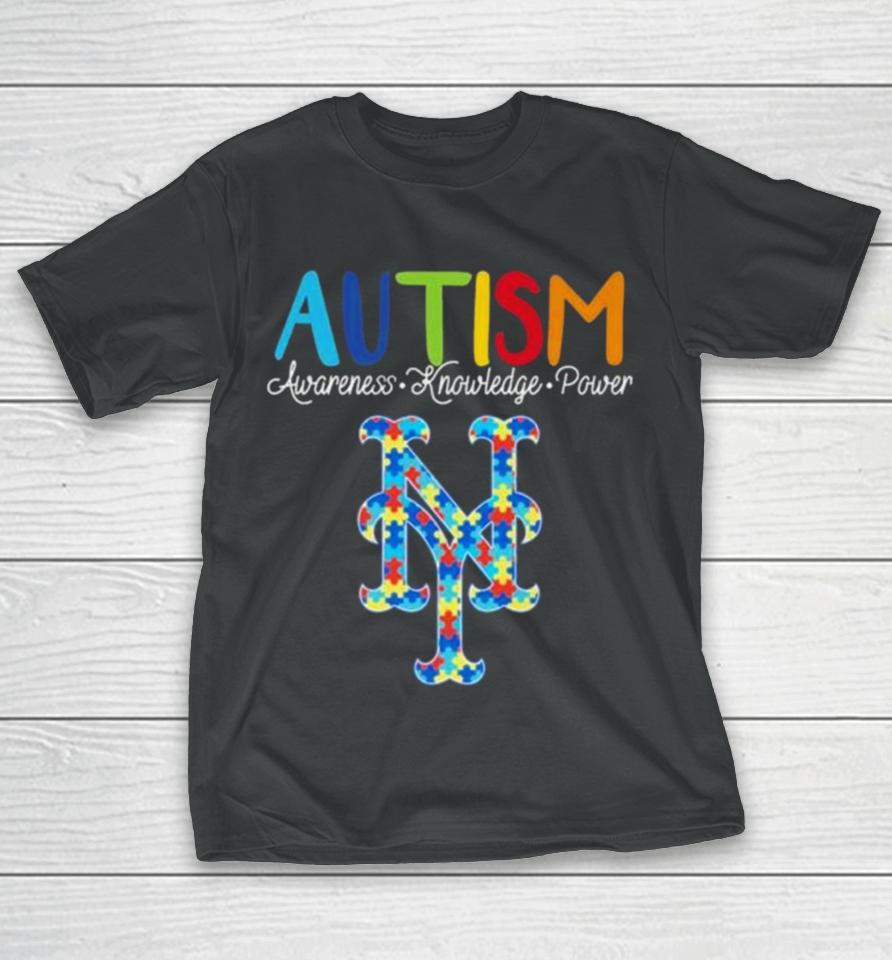 New York Mets Autism Awareness Knowledge Power T-Shirt