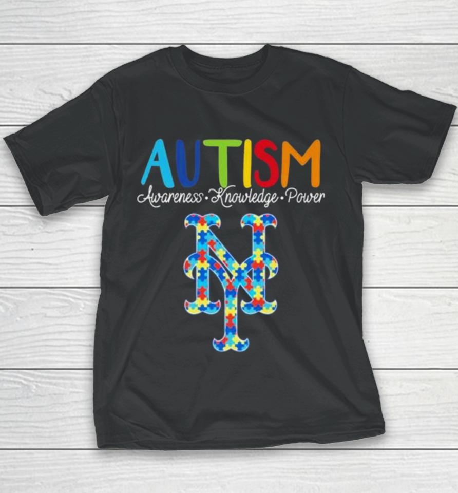 New York Mets Autism Awareness Knowledge Power Youth T-Shirt