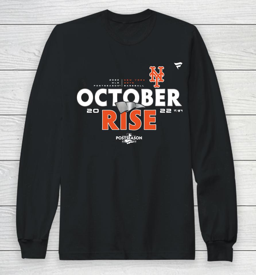 New York Mets Fanatics Branded Youth 2022 Postseason October Rise Long Sleeve T-Shirt