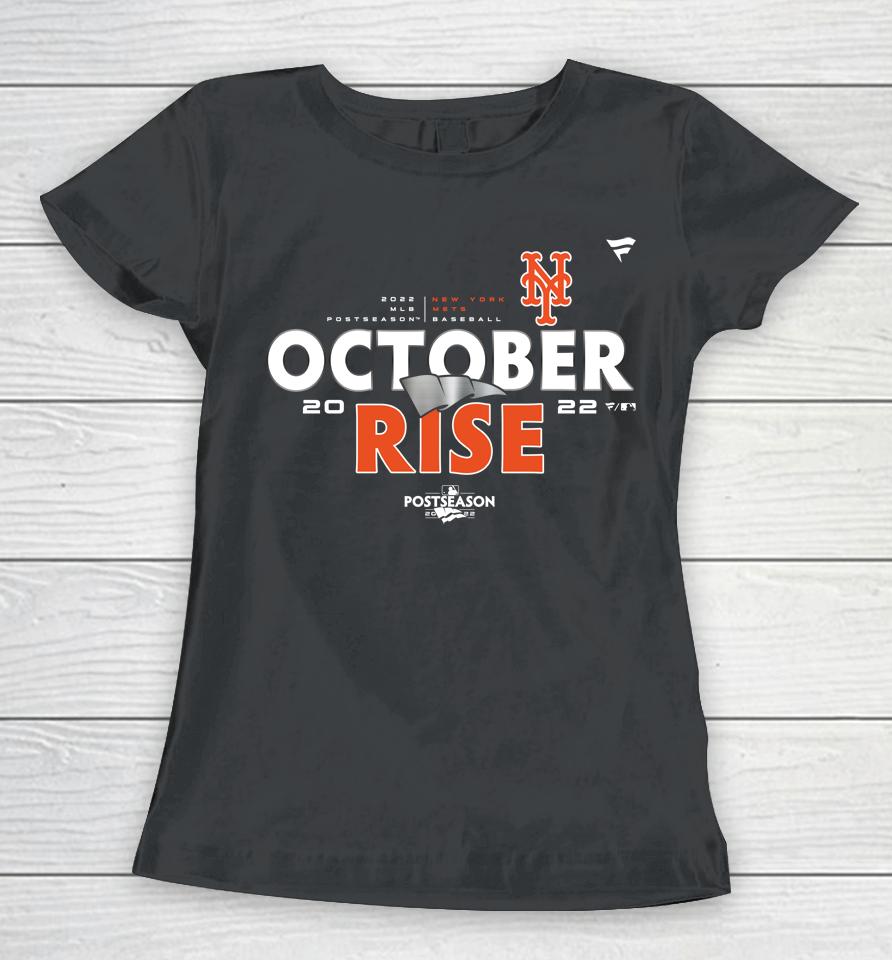 New York Mets Fanatics Branded Youth 2022 Postseason October Rise Women T-Shirt