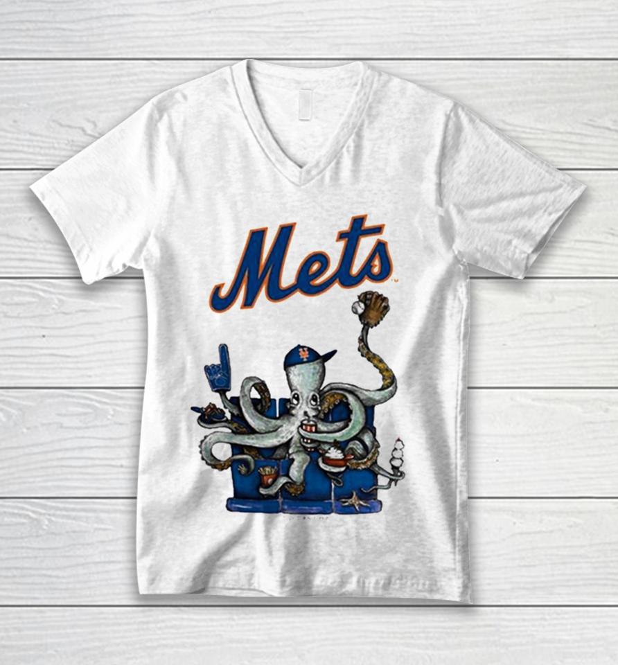 New York Mets Octopus 2024 Unisex V-Neck T-Shirt