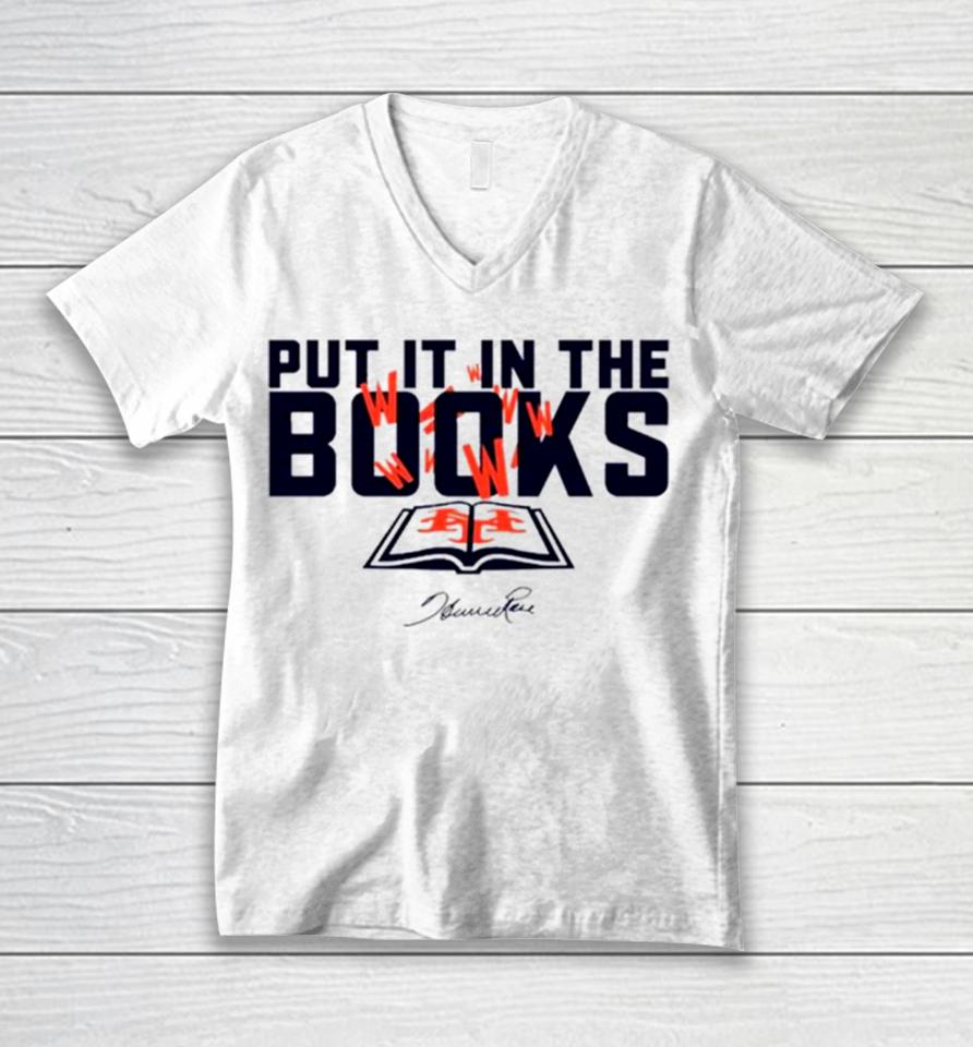 New York Mets Put It In The Books Signature Unisex V-Neck T-Shirt
