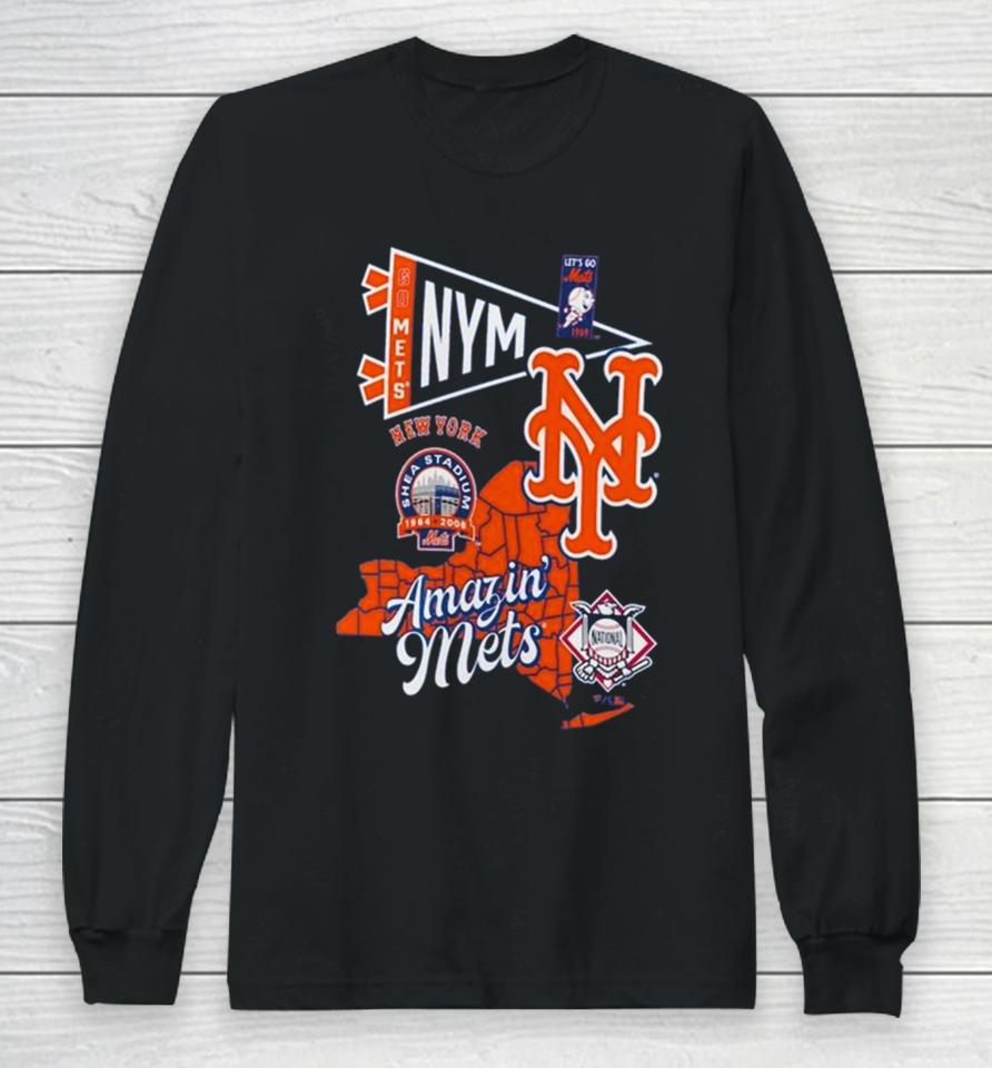 New York Mets Split Zone Amazin’ Mets Long Sleeve T-Shirt