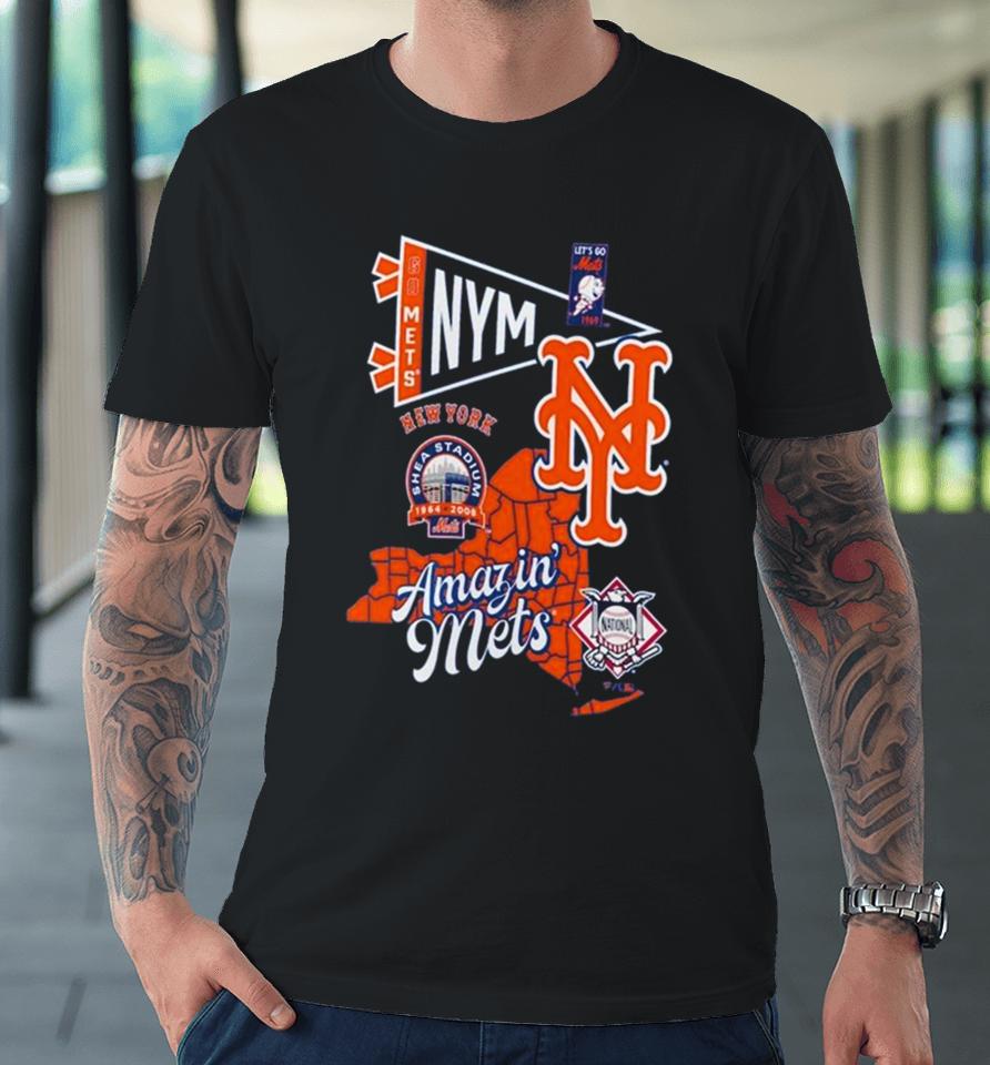 New York Mets Split Zone Amazin’ Mets Premium T-Shirt