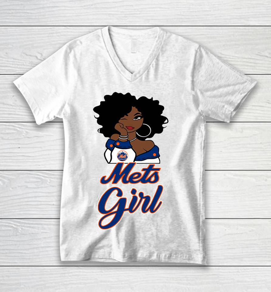 New York Metss Girl Mlb Unisex V-Neck T-Shirt