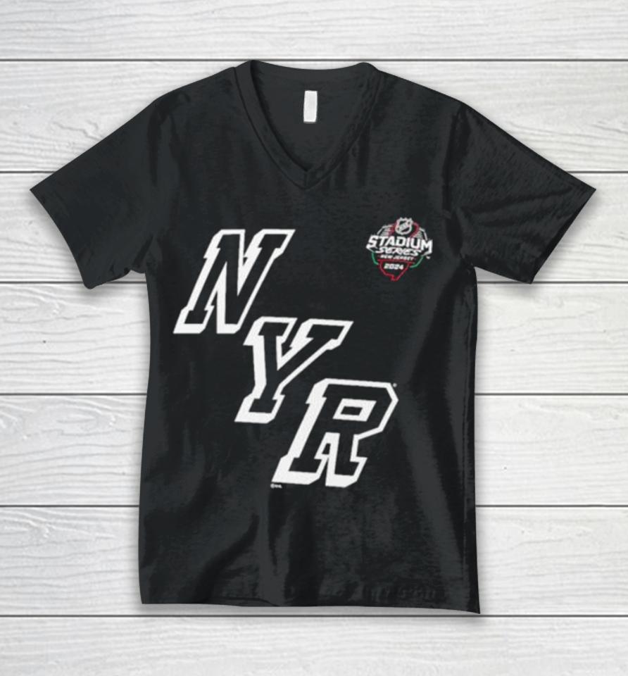 New York Rangers 2024 Nhl Stadium Series Black Unisex V-Neck T-Shirt