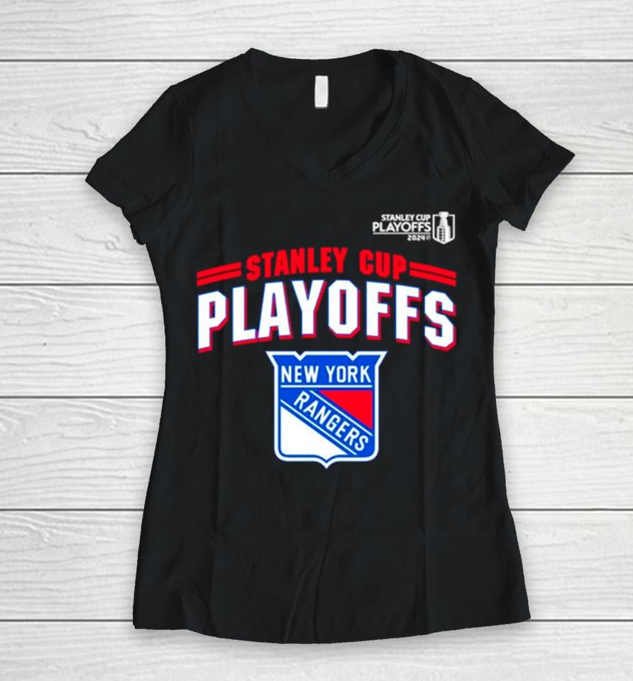 New York Rangers 2024 Nhl Stanley Cup Playoffs Women V-Neck T-Shirt