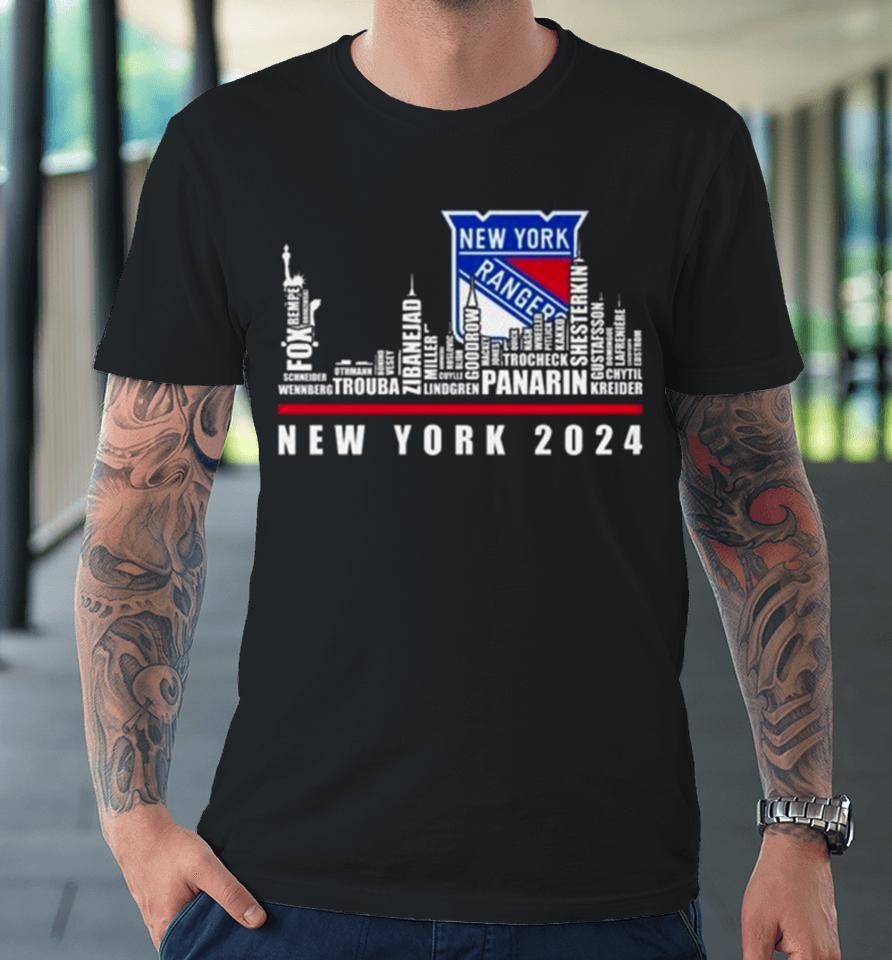 New York Rangers 2024 Skyline Players Names Premium T-Shirt